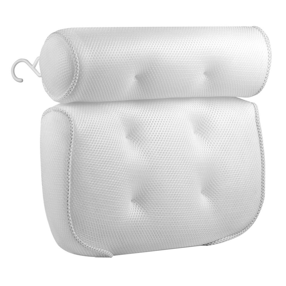 Baluue Ergonomic Bathtub Pillow Cloth Spa Neck Rest with Suction Cups for Comfort Bathtub Durable Design for Long-Lasting Use