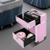 CAIHAOA Professional Rolling Makeup Train Case | Cosmetic Train Case with 4 Trays | Large Cosmetic Organized Trolley| 7 Compartments | 20KG Capacity | Pretty Pink | Mobile Beauty Center view 4