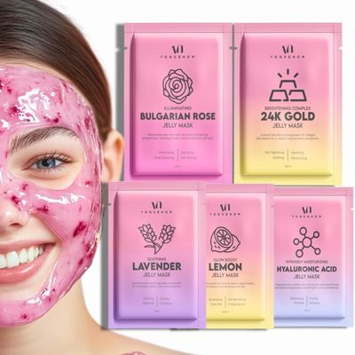 VogueNow Jelly Mask for Facials, Professional Hydrojelly Face Masks (5 Pcs)