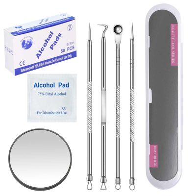 Blackhead Remover - Professional Facial Blackhead Tweezers, Stainless Steel Tool Set, Blackhead/Pimple Extracto (4PCS)