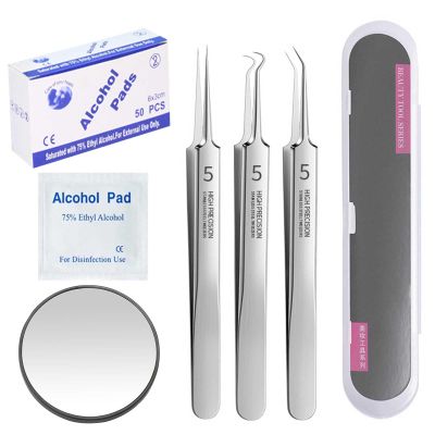 Blackhead Remover - Professional Facial Blackhead Tweezers, Stainless Steel Tool Set, Blackhead/Pimple Extracto (3PCS)