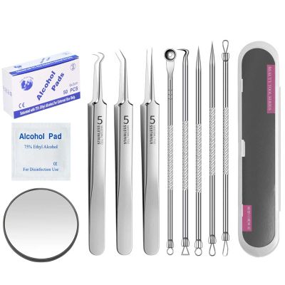 Blackhead Remover - Professional Facial Blackhead Tweezers, Stainless Steel Tool Set, Blackhead/Pimple Extracto (7PCS)