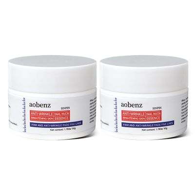 aobenz Snail Mucin Moisturizer - Snail Mucin 68%, Niacinamide 2%, Hyaluronic Acid | Firming & Hydrating Night Cream for Face, Neck | Anti Wrinkle, Tightening, Repair |For All Skin Types, 1.76FL(2PCS)