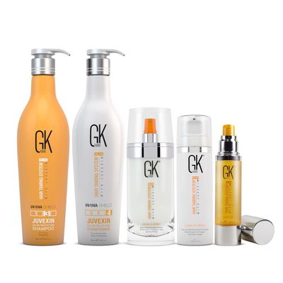 GK HAIR Shield Shampoo & Conditioner Set with Smoothing Serum, Leave-In Detangler Spray, and Leave-In Conditioner Cream Complete Hair Care Solution for Smooth, Healthy Hair