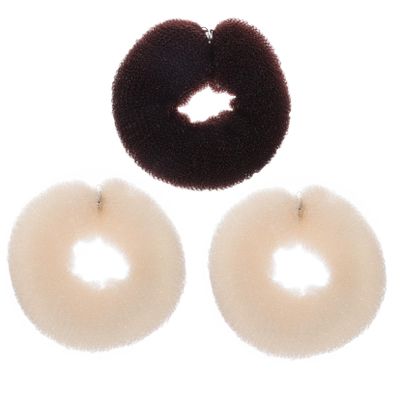 Healeved Copper Buckle Bun Shaper Roll Nylon Hair Bun Maker Ponytail Holder Hair Curling Tool for Diy Styling Random