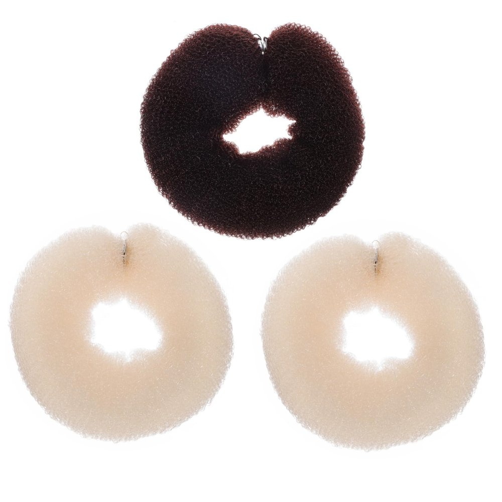 Healeved Copper Buckle Bun Shaper Roll Nylon Hair Bun Maker Ponytail Holder Hair Curling Tool for Diy Styling Random