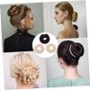 Healeved Copper Buckle Bun Shaper Roll Nylon Hair Bun Maker Ponytail Holder Hair Curling Tool for Diy Styling Random view 3
