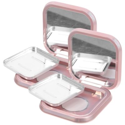 MERRYHAPY 4pcs Magnetic Compact Powder Box Empty Blush Container Eyeshadow Palette Mini