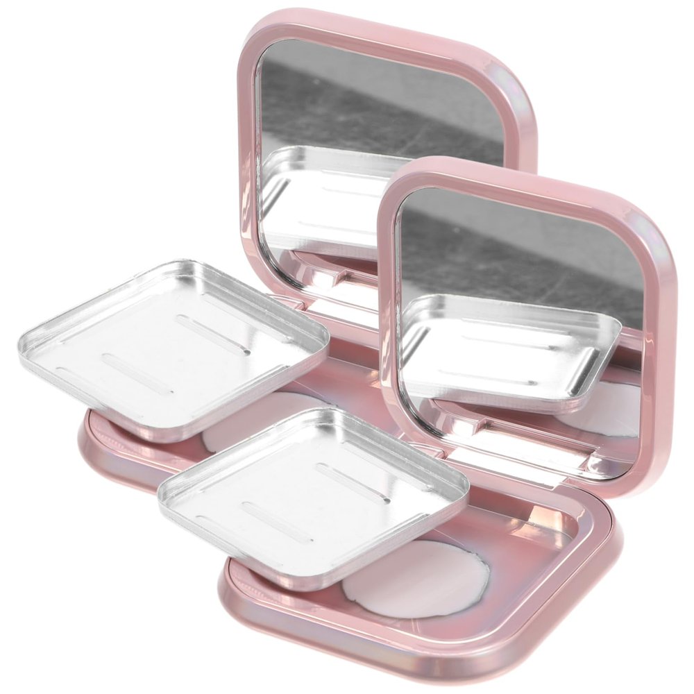MERRYHAPY 4pcs Magnetic Compact Powder Box Empty Blush Container Eyeshadow Palette Mini