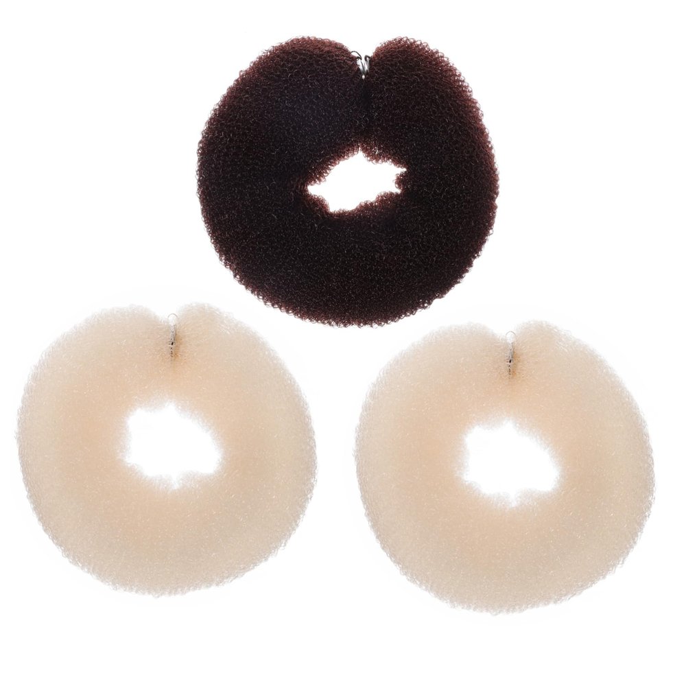 Outanaya Hair Donuts for Buns Nylon Hair Bun Maker Ponytail Holder Soft Roller for Women Girls Random Color