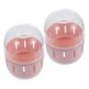 Baluue 2pcs Mini Cosmetic Egg Storage Box Makeup Eggs Holder Silicone Lid Portable Powder Puff Organizer Case for Travel Home Hotel Color view 1