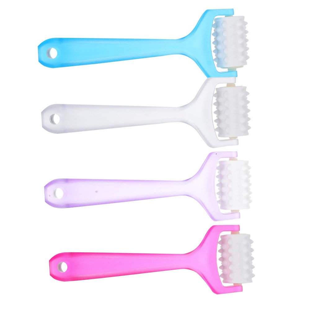 Baluue 4pcs Manual Face Roller Facial Massage Tools for Skin Care Circulation Reduce Easy to Handle for Women Random Colors