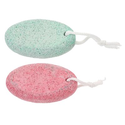 PAMINGONO 2pcs Volcano Stone Foot Grinders for Exfoliating Dead Skin Portable Pedicure Tool with Storage Box for Feet Care and Relaxation