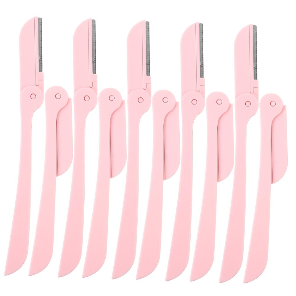 HONMEET 10pcs Stainless Steel Eyebrow Trimmers for Women Portable Eyebrow Razors with Ergonomic Design Grooming Tool Kit for Painless Hair Removal and Shaping