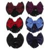 Baluue 6pcs Elegant Elastic Bun Bow Hair Snood Professional Office Headdress Hair Clips for Women Red Red Dark Purple Light Blue view 1