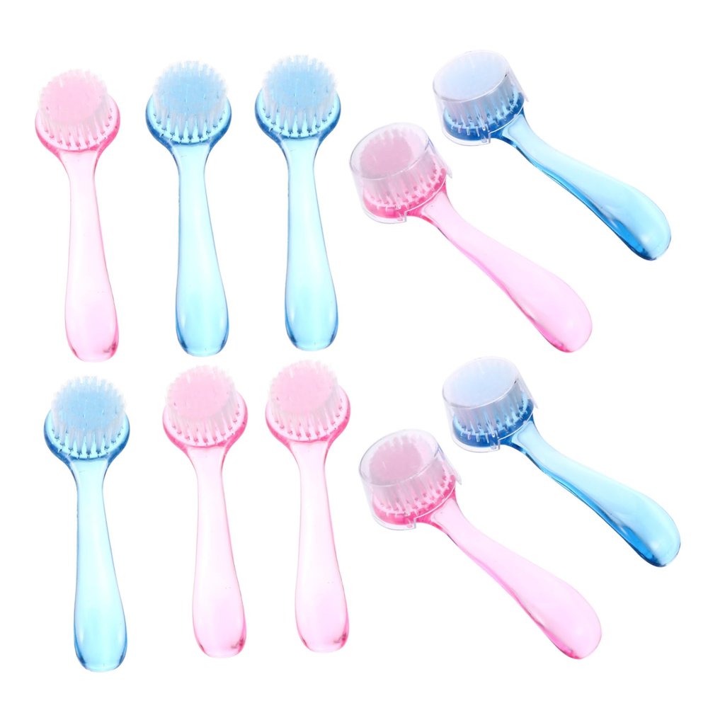 HONMEET Nail Brush Cleaner 10pcs Pack Hand Scrub Brush for Fingernail Toe Cleaning Random Color
