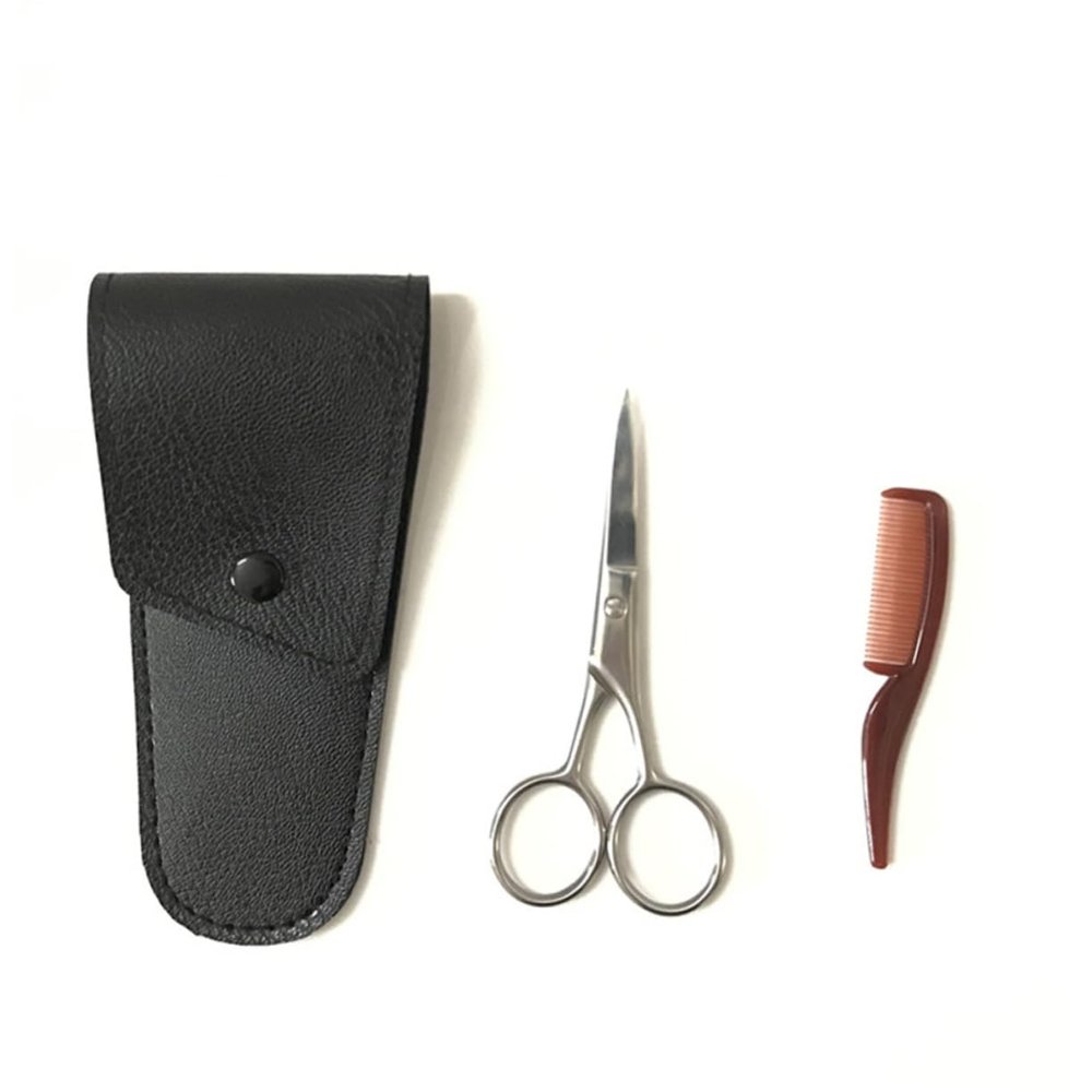 Gogogmee Eyebrow Scissors Men Stainless Steel Trimmer Hair Cutting Scissors for Beard and Mustache Diy Salon Use