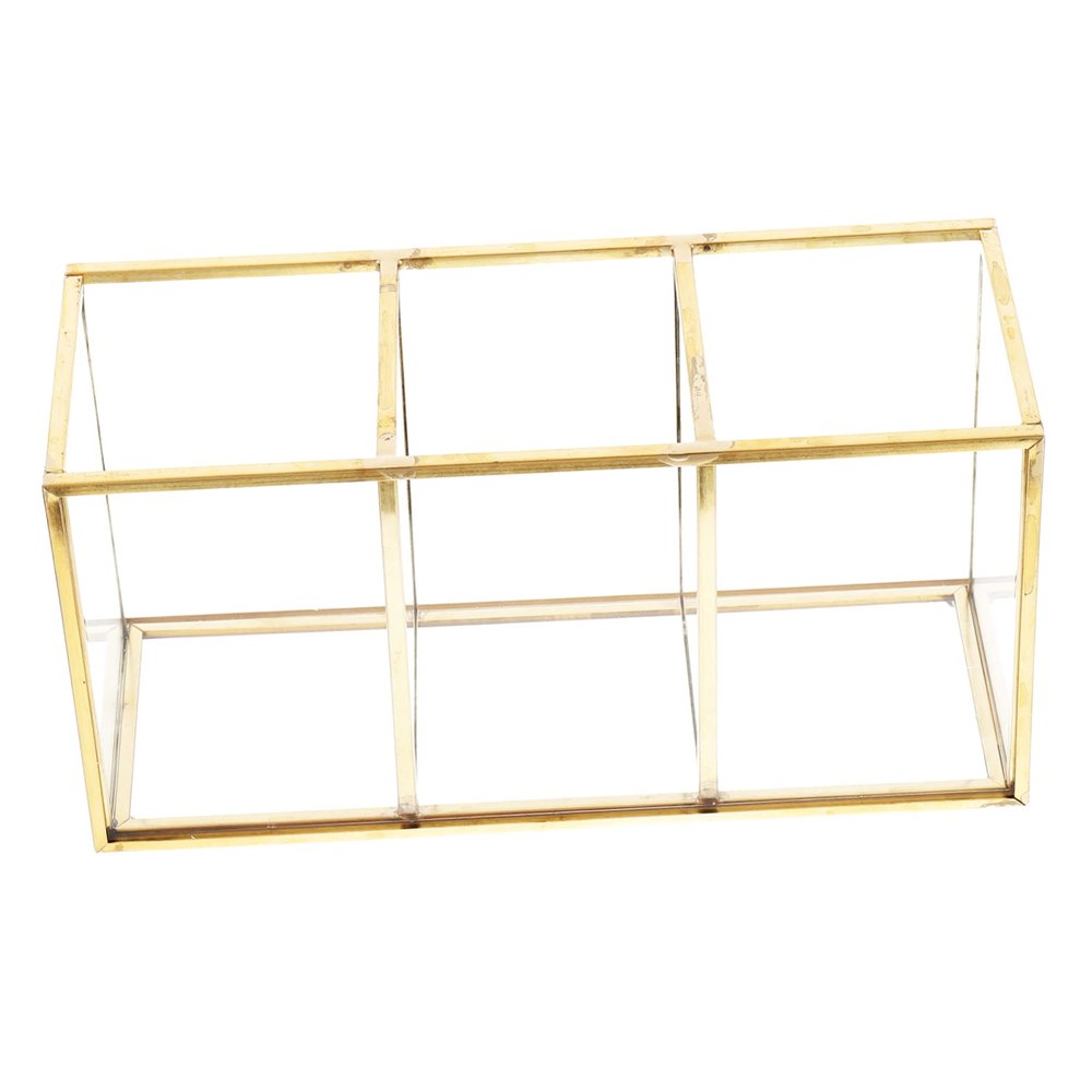 RORPOIR Glass Makeup Storage Case Organizer Elegant Cosmetic Jewelry Holder with Lid Multifunctional Glass Storage Box for Vanity Dresser Office Stylish and Practical Design for Makeup