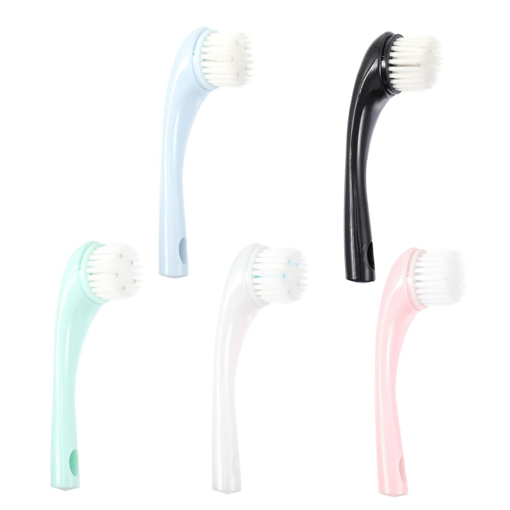 Baluue 5pcs Soft Bristle Face Cleansing Brush Ergonomic Handle for Comfortable Use Deep Clean Makeup Dirt Blackheads Tools for Daily Skincare