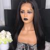100% Virgin Brazilian Hair Straight Wig Raw Brazilian HD Lace Wig 1B Large Deep Parting Human Hair 13x6 Lace Front Wig 24inches#300 density view 2