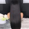 100% Virgin Brazilian Hair Straight Wig Raw Brazilian HD Lace Wig 1B Large Deep Parting Human Hair 13x6 Lace Front Wig 24inches#300 density view 3
