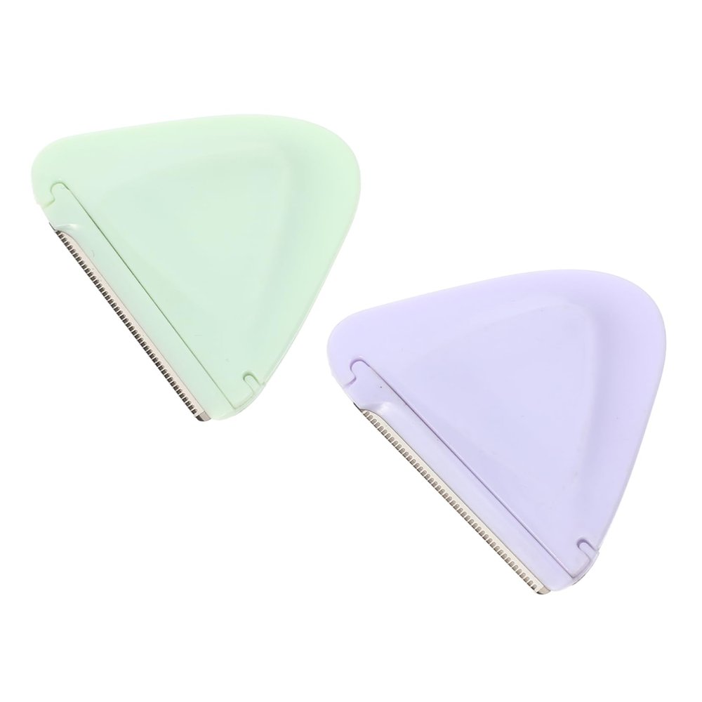 HONMEET 2pcs Stainless Steel Eyebrow Trimmers Portable Eyebrow Razors for Home Professional Use Makeup Tools Green Purple Precision Grooming for Brows