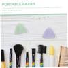 HONMEET 2pcs Stainless Steel Eyebrow Trimmers Portable Eyebrow Razors for Home Professional Use Makeup Tools Green Purple Precision Grooming for Brows view 3