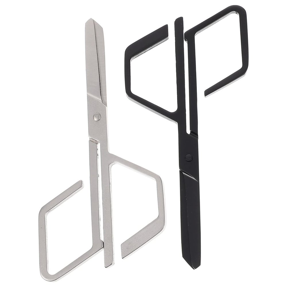 SOESFOUFU 2pcs Stainless Steel Nose Hair Trimmer Scissors Blunt Tip Hair Trimming Scissors for Men Women Tool Beauty