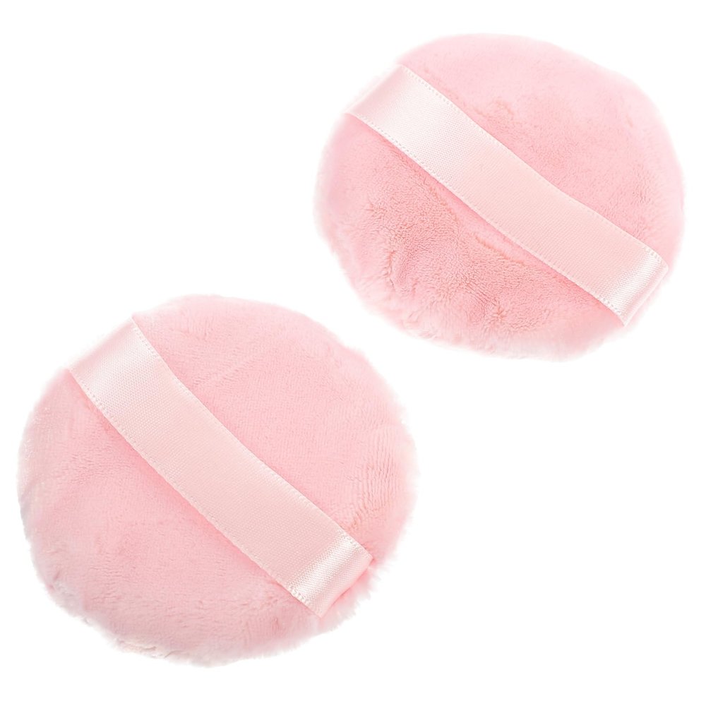 Baluue Round Makeup Sponge 2 Pcs Velour Powder for Foundation Soft Absorbent Powder Sponges for Women