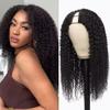V Part Wig Human Hair No Leave Out Upgrade U Part Wig Human Hair for Women 150% Density Curly V Part Wig Kinky Curly Thin Part V Shape Wig No Glue No Sew Clip In Half Wig Natural Black Color 30 Inch view 1