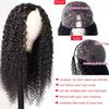 V Part Wig Human Hair No Leave Out Upgrade U Part Wig Human Hair for Women 150% Density Curly V Part Wig Kinky Curly Thin Part V Shape Wig No Glue No Sew Clip In Half Wig Natural Black Color 30 Inch view 2