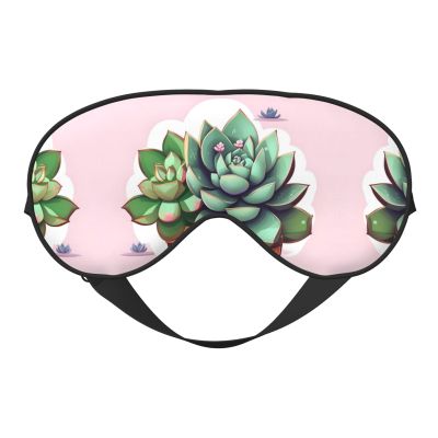 Cartoon Succulents Soft Eye mask, All Over Printed, 96% Polyester 4% Spandex