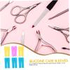 minkissy 18pairs Nail Art Cuticle Scissors Handle Sleeves Manicure Trimmer Handle Protection Covers Silicone Case Sleeves Random Color view 3