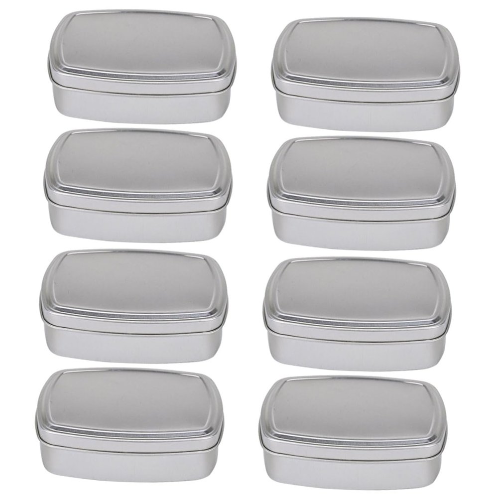 CAXUSD 8pcs Aluminum Travel Soap Case Multi-Function Storage Box for Makeup Containers Lip Balm Creams Leakproof Soap for Bathroom