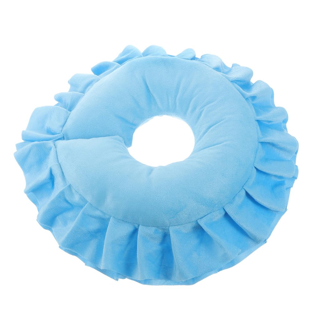 GOOHOCHY U-Shaped Face Pillow for Spa and Salon Massage Comfortable Neck Support Removable Cover for Beauty Treatments Clinics and Home Use Sky Blue