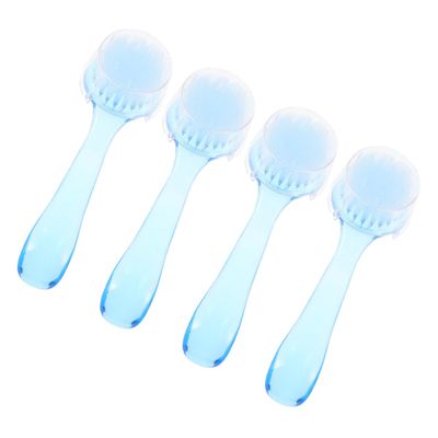 GOOHOCHY 4pcs Nail Cleaning Brushes with Cover Durable Manicure Dust Brush for Salon Home Use for Cleaning Fingers Toes and Nails Lightweight Design