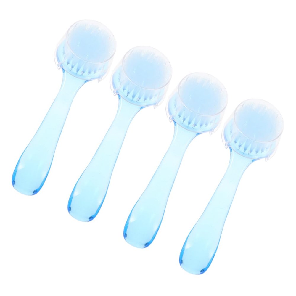 GOOHOCHY 4pcs Nail Cleaning Brushes with Cover Durable Manicure Dust Brush for Salon Home Use for Cleaning Fingers Toes and Nails Lightweight Design