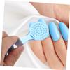 GOOHOCHY 4pcs Nail Cleaning Brushes with Cover Durable Manicure Dust Brush for Salon Home Use for Cleaning Fingers Toes and Nails Lightweight Design view 4