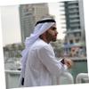 WOONEKY Men's Arab Turban Headband Tassel Hairband Black Wool Headscarf for Middle East Dubai Saudi Muslim Men Hijab Shemagh Fashionable Headwear Accessory view 4
