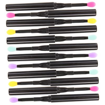 Baluue 12pcs Eyeshadow Brush Silicone Lips Brush Makeup Tools for Lip Gloss Lipstick and Eye Makeup