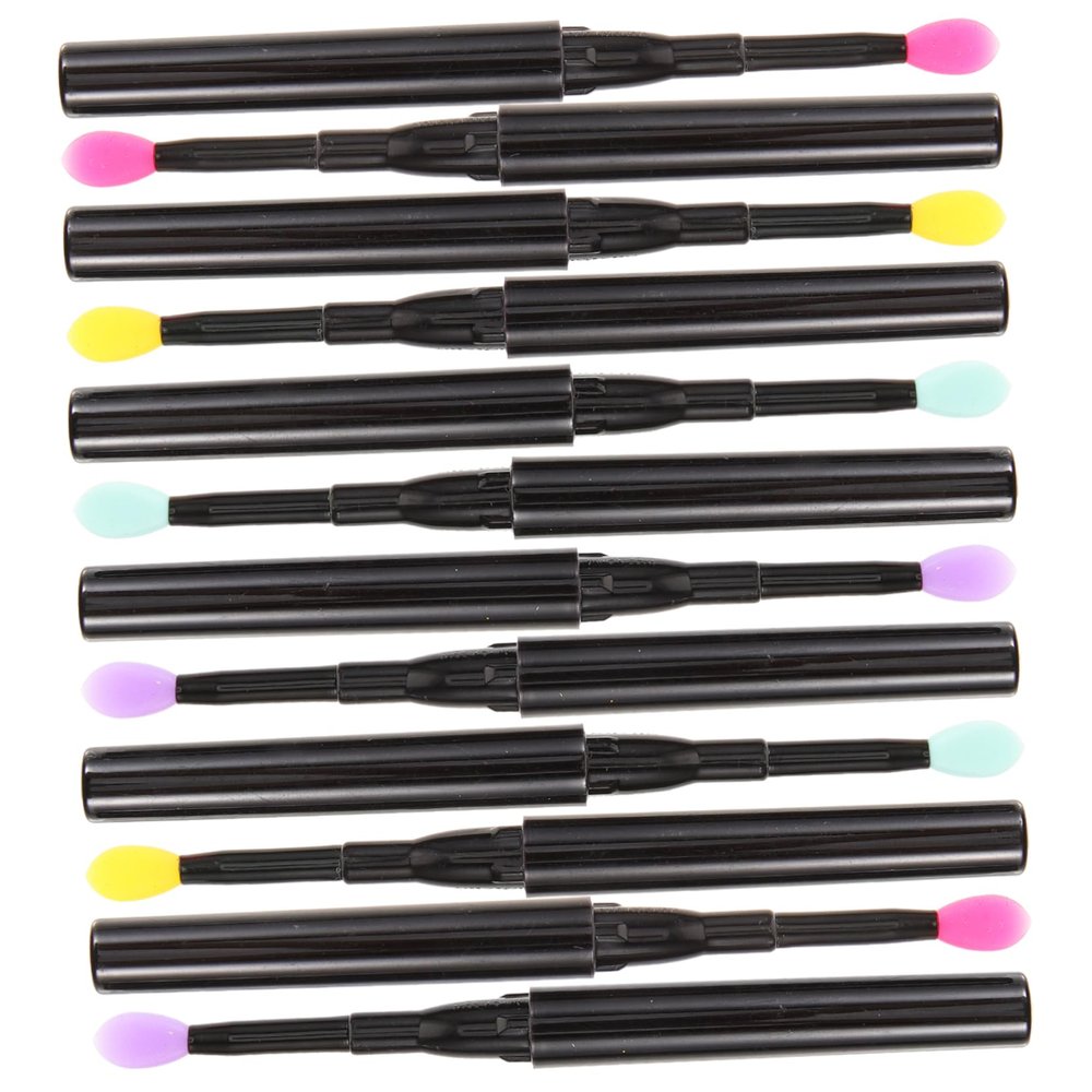 Baluue 12pcs Eyeshadow Brush Silicone Lips Brush Makeup Tools for Lip Gloss Lipstick and Eye Makeup
