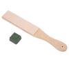 Dual Sided Leather Strop with Wood Handle for & Dagger Sharpening Includes Polishing Paste,Ideal Carvers Woodworkers view 4