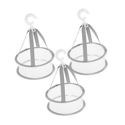ANDRESLAD 3pcs Makeup Brush Drying Hanger Mesh Net for Organizing Cosmetics Tools Travel Drying and Storing Beauty Essentials Gray Color