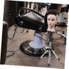 HAPINARY Stainless Steel Mannequin Head Stand Adjustable Tripod Wig Holder for Women Hairdressing Practice view 2