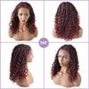HD Lace Front Braided Wigs For Black Women Knotless Short Bob Dreadlock Braids Wigs For Black Women 14 inches Synthetic hair braiding Wig With Baby Hair Handmade (#1B/99JT Black Mix Wine Red) view 4