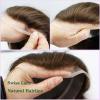 Vennsian Men's Toupee Hairpiece French Lace Front Hair System for Men 0.1mm PU Skin Base with Mono Lace 10x8 Inches Human Hair Replacement Systems 1B Black with 60% gray hair view 4