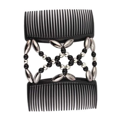 Beads Hair Combs Double Comb Hair Clip Stretchy Double Comb Hair Clips Elastic Hairpins Accessories.