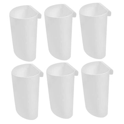 KOMBIUDA 6pcs Hanging Bucket Storage Baskets for Salon Use Sundries Holder for Rolling Carts Space-saving Organization Easy Installation White Color