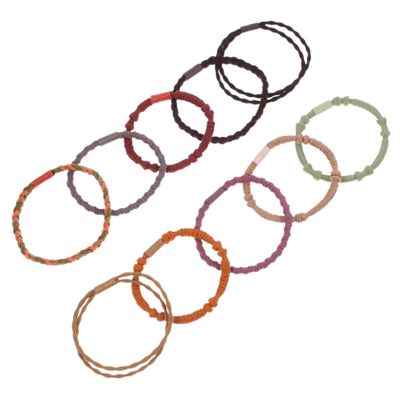 MERRYHAPY 20pcs Elastic Hair Ties Ponytail Holders for Thick Hair No Damage Stretchy Bands for Women and Girls Colors for Buns Ponytails and Braids