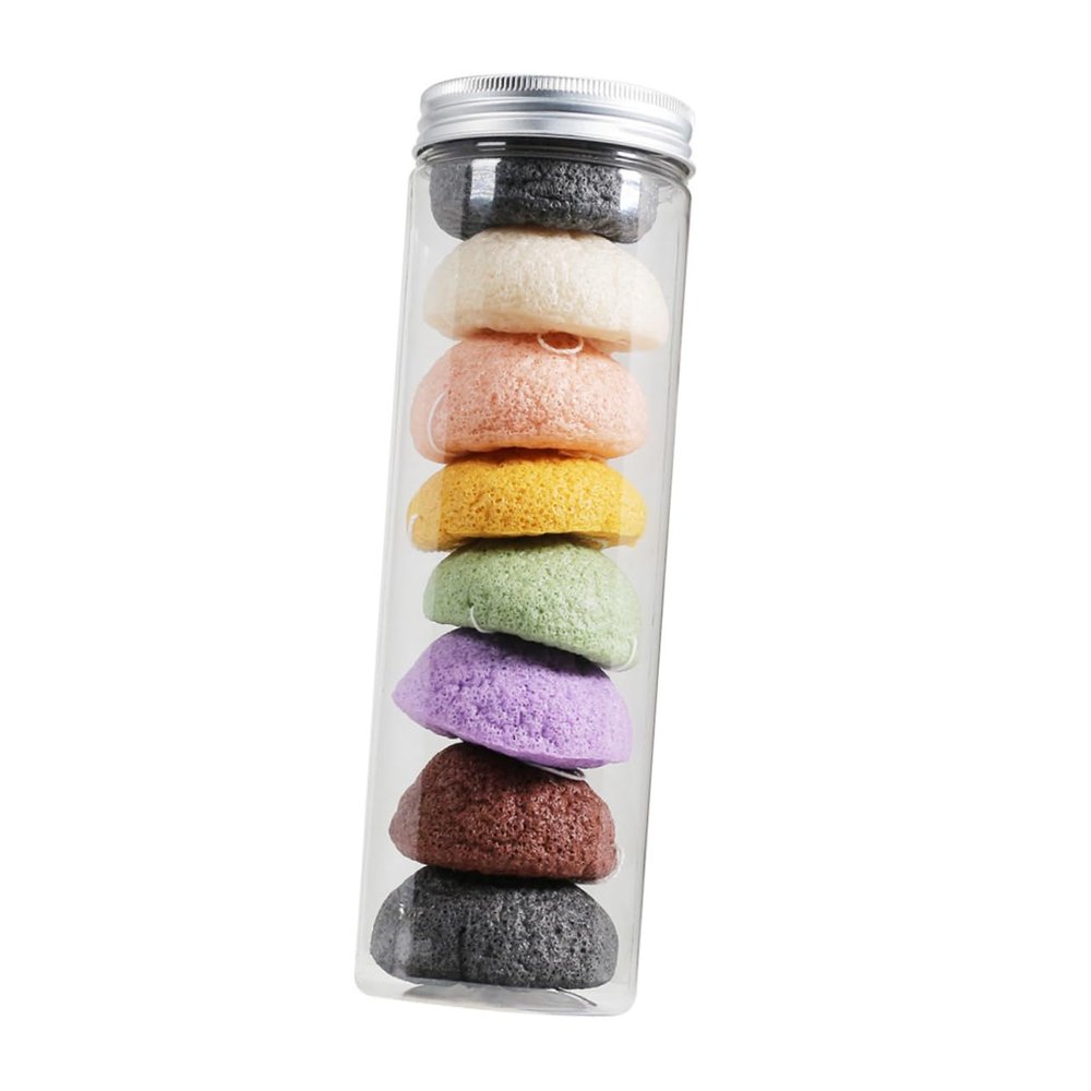 Baluue 8pcs Exfoliating Facial Sponges Cleansing for for Daily Skincare Routine Makeup Removal Material